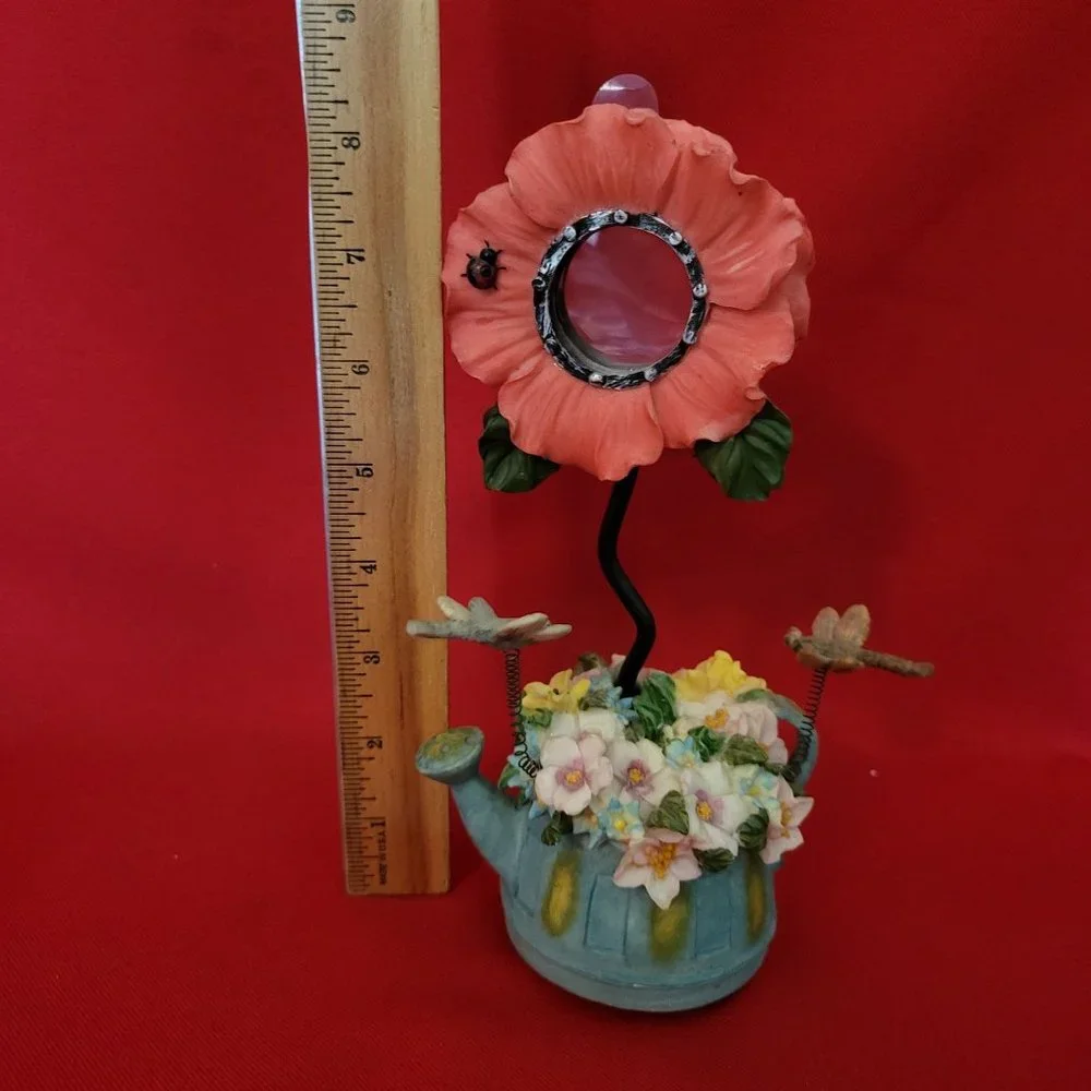 Musical Box Picture Frame Ceramic Flowers Watering Can Ladybug Rotating